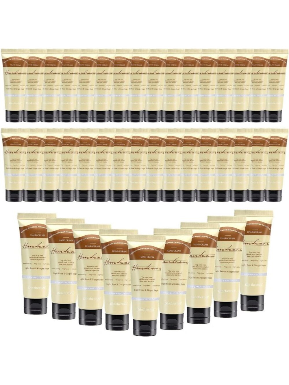 100 Pack Light Rose & Ginger Hand Creams - Travel Size Scented Lotion Set for